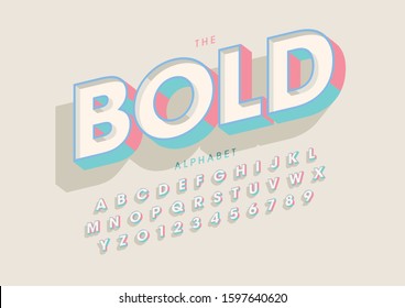 Vector of stylized modern font and alphabet