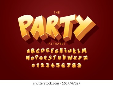 Vector of stylized modern font and alphabet
