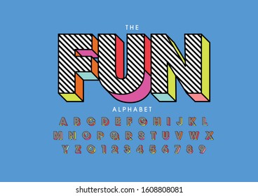 Vector de letra y alfabeto modernos estilizados