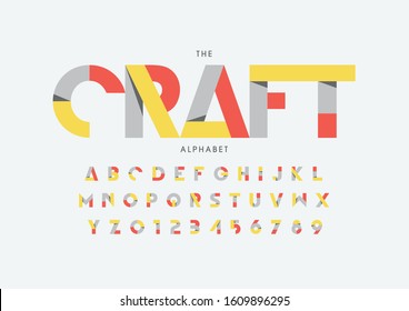 Vector of stylized modern font and alphabet