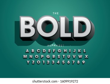 Vector of stylized modern font and alphabet