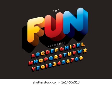 Vector of stylized modern font and alphabet