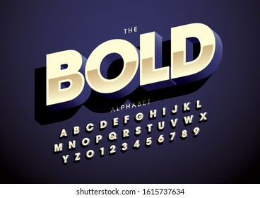 Vector of stylized modern font and alphabet