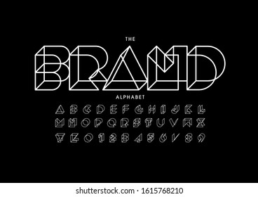Vector of stylized modern font and alphabet
