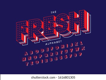 Vector of stylized modern font and alphabet