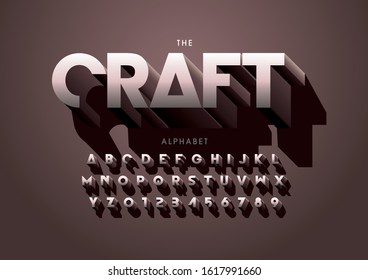 Vector of stylized modern font and alphabet