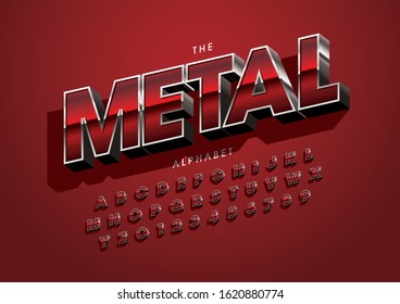Vector of stylized modern font and alphabet