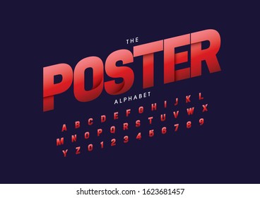 Vector of stylized modern font and alphabet