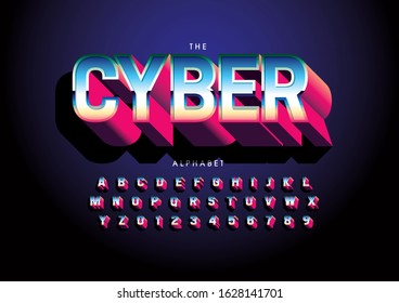 Vector of stylized modern font and alphabet
