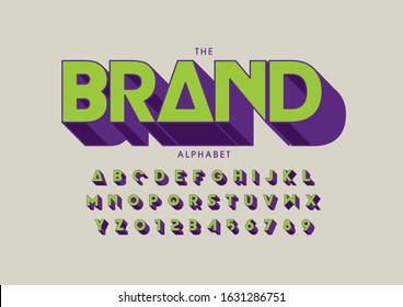 Vector of stylized modern font and alphabet