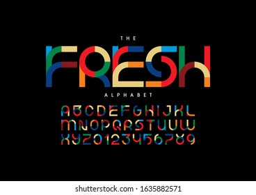 Vector of stylized modern font and alphabet