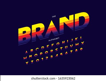 Vector of stylized modern font and alphabet