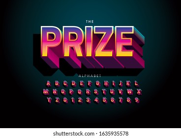 Vector of stylized modern font and alphabet