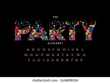 Vector of stylized modern font and alphabet