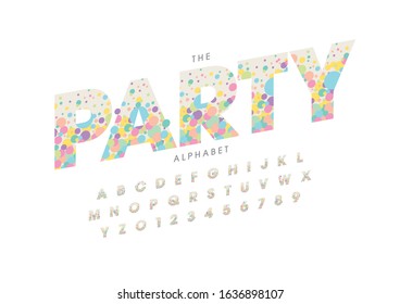 Vector of stylized modern font and alphabet