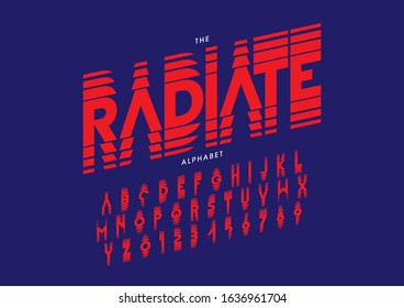 Vector of stylized modern font and alphabet