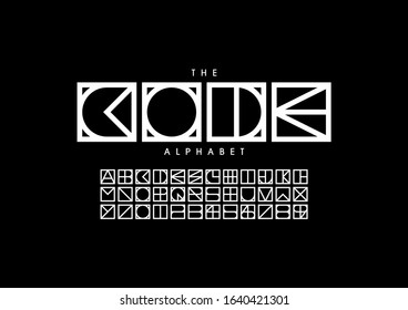 Vector of stylized modern font and alphabet