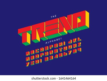Vector of stylized modern font and alphabet