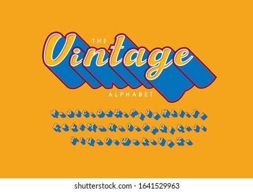 Vector of stylized modern font and alphabet