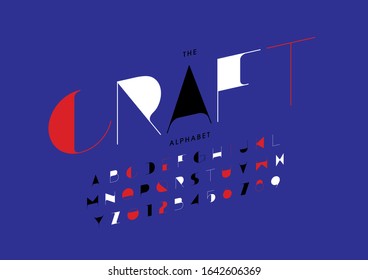 Vector of stylized modern font and alphabet