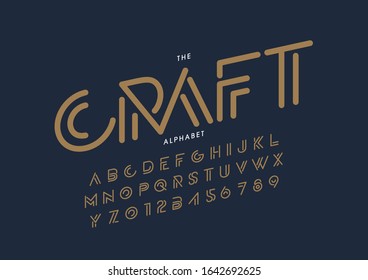 Vector of stylized modern font and alphabet