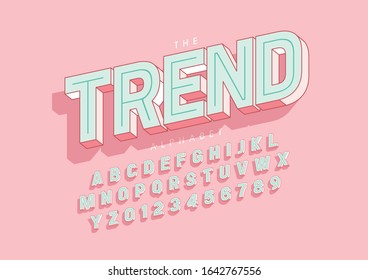 Vector of stylized modern font and alphabet