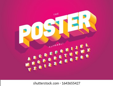 Vector of stylized modern font and alphabet