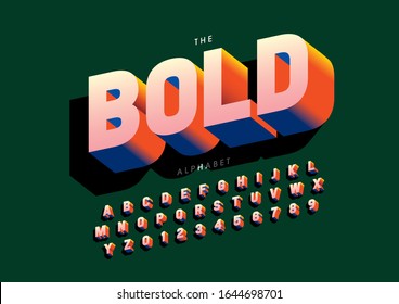 Vector of stylized modern font and alphabet