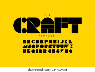 Vector of stylized modern font and alphabet
