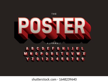 Vector of stylized modern font and alphabet