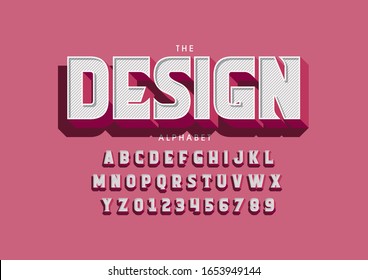 Vector of stylized modern font and alphabet