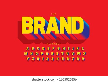 Vector of stylized modern font and alphabet