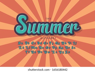 Vector of stylized modern font and alphabet