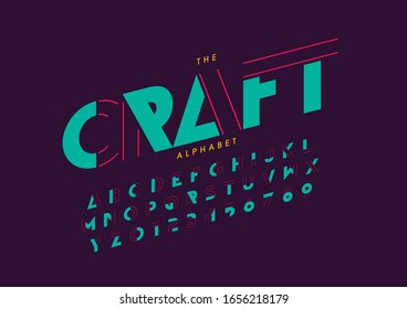 Vector of stylized modern font and alphabet