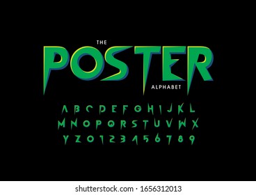 Vector of stylized modern font and alphabet