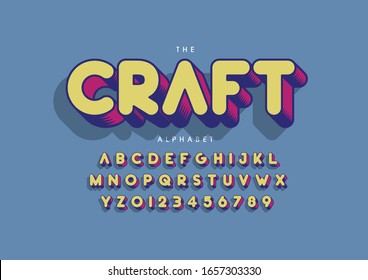 Vector of stylized modern font and alphabet