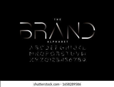 Vector of stylized modern font and alphabet