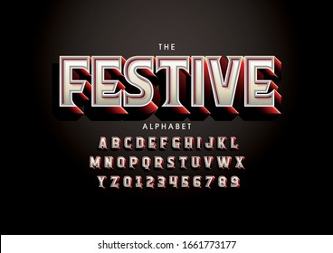 Vector of stylized modern font and alphabet
