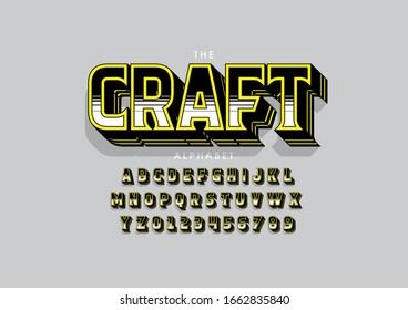 Vector of stylized modern font and alphabet