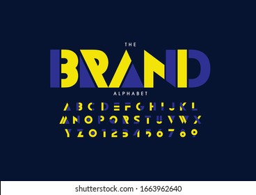 Vector of stylized modern font and alphabet