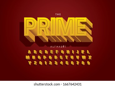 Vector of stylized modern font and alphabet