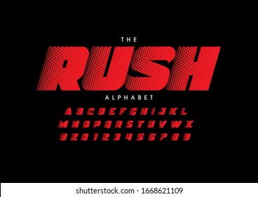 Vector of stylized modern font and alphabet