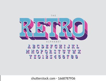 Vector of stylized modern font and alphabet