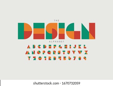 Vector of stylized modern font and alphabet