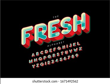 Vector of stylized modern font and alphabet