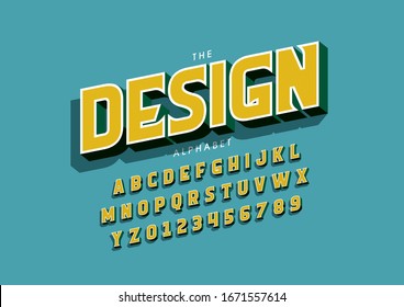Vector of stylized modern font and alphabet