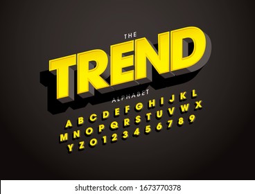 Vector of stylized modern font and alphabet