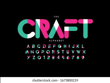 Vector of stylized modern font and alphabet