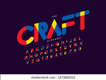 Vector of stylized modern font and alphabet
