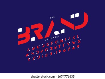 Vector of stylized modern font and alphabet